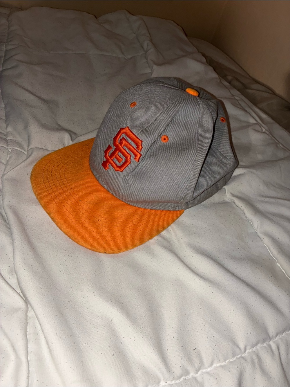 Gray and Orange Baseball Cap with Embroidered SD Logo